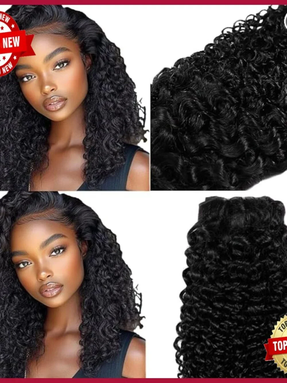 Real Human Hair Clip-In Extensions 14 Inch Kinky Curly 8 Pieces